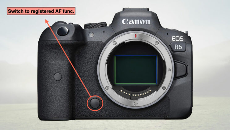 illustration of the configuration with the button at the front of the camera