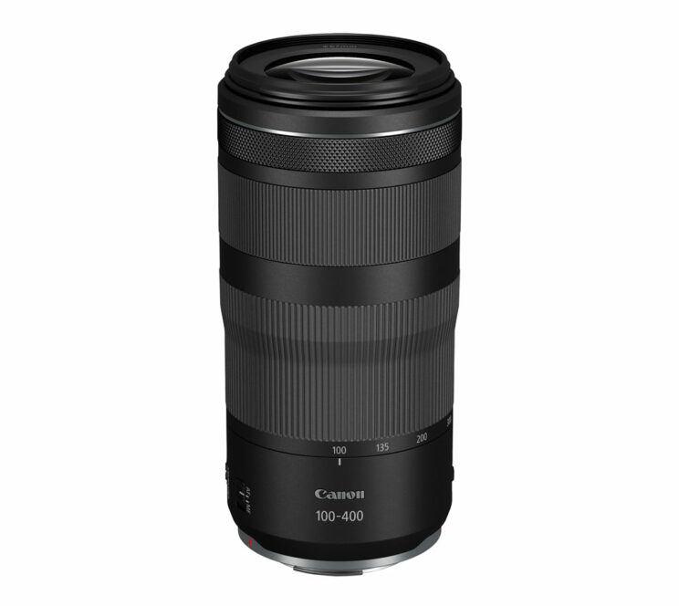 Canon RF 100-400mm F5.6-8 on white background