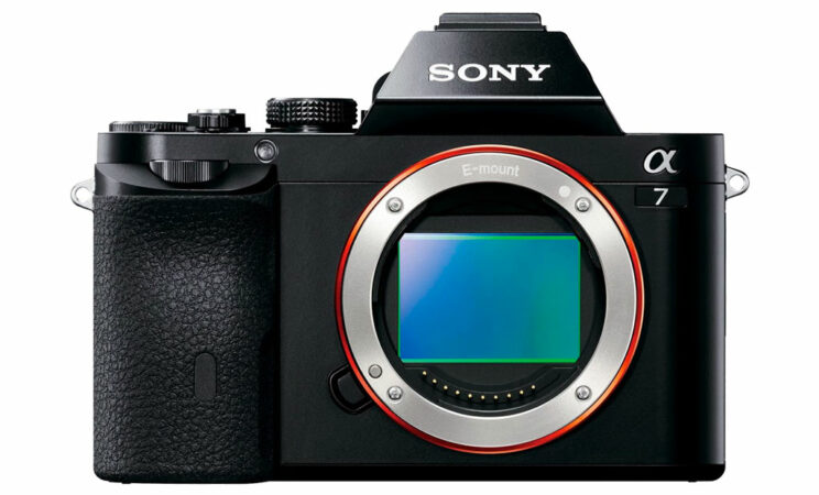 sony a7, front view on white background