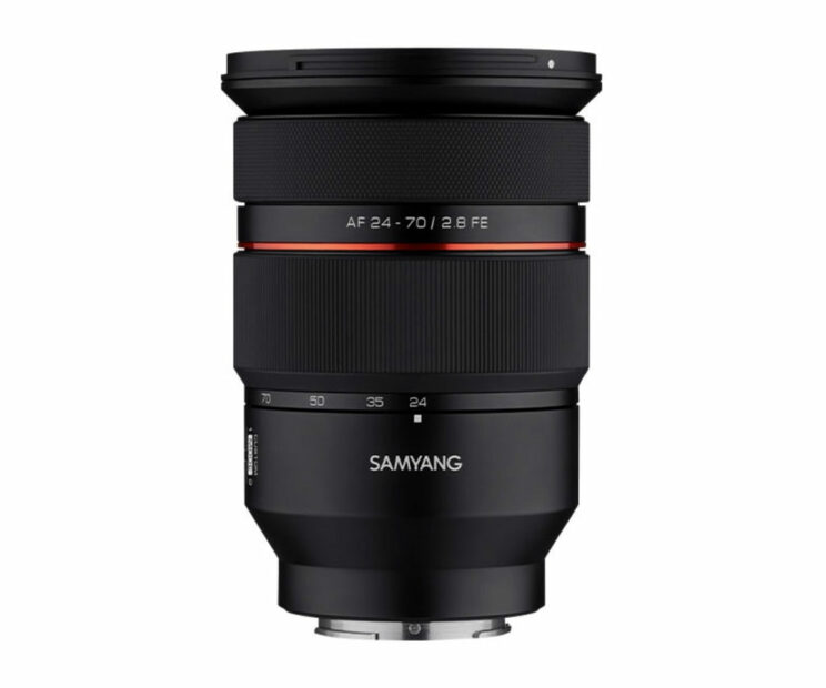 Samyang 24-70mm F2.8 on white background