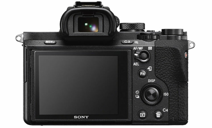 sony a7 II rear view, on white background