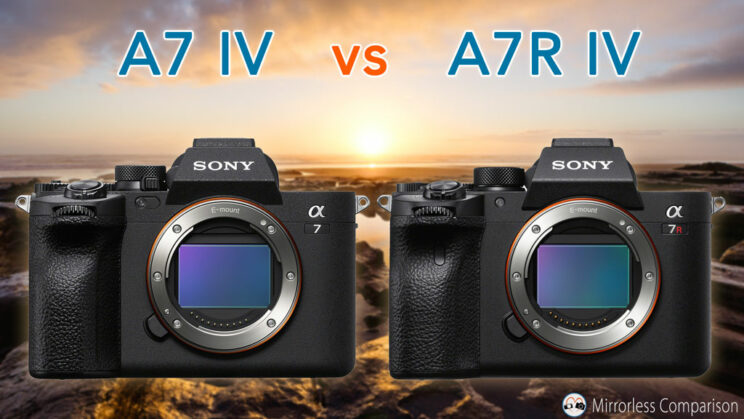 Cover image with Sony A7 IV next to A7R IV, with title of the article on top