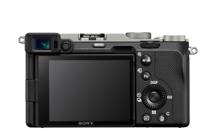 Sony A7C, rear view with white background