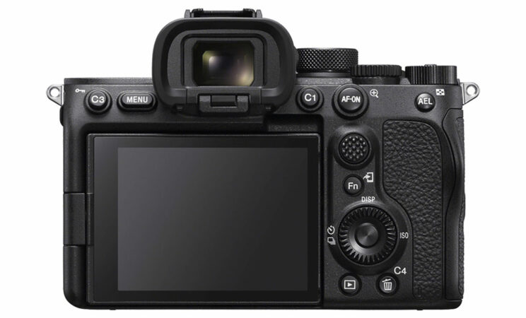 Sony A7S III, rear view with white background