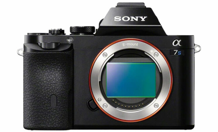 Sony A7S, front view, on white background