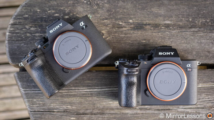 Sony A7 IV next to the A7R III