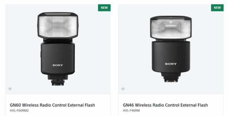 Sony HVL-F60RM2 and HVL-F46RM side by side