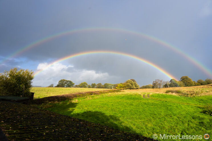 landscape with double rainbow
