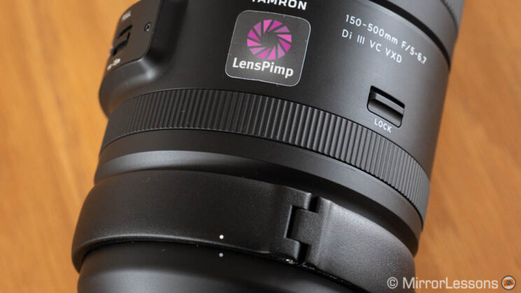 close-up on the focus ring on the Tamron lens