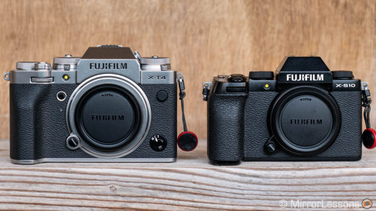 silver X-T4 next to the X-S10