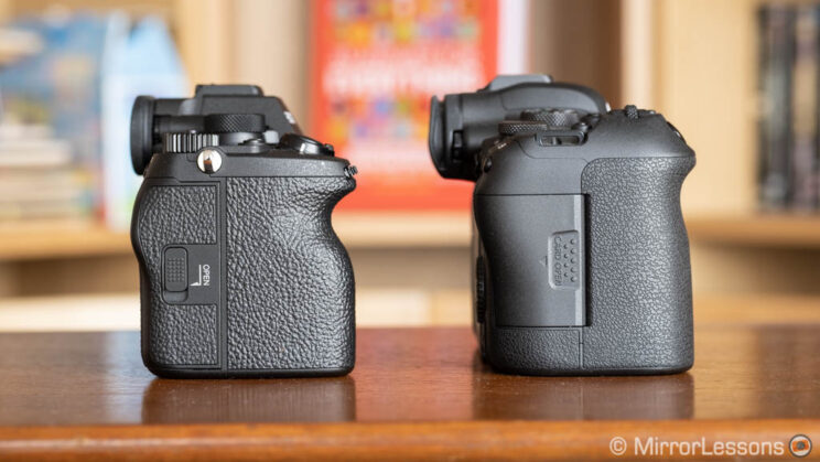 A7 III next to R6, side view