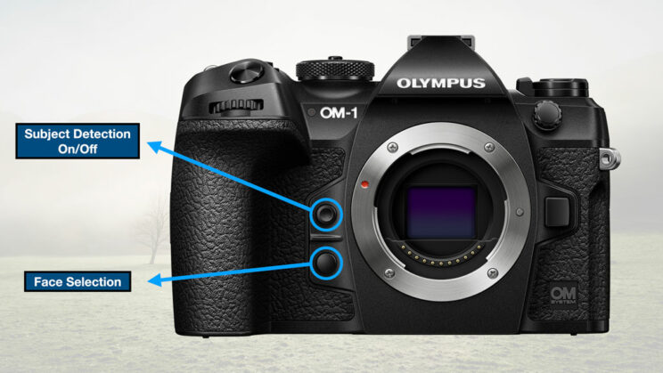 graphic showing how I customised the OM-1, front buttons