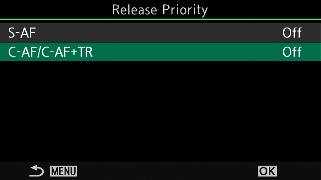 Release Priority setting on the OM-1