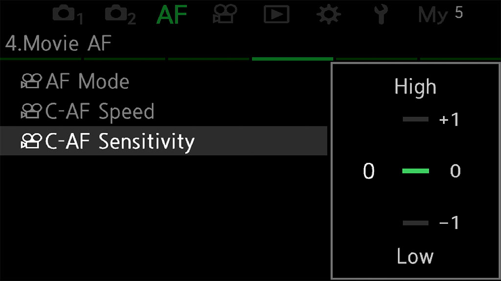 C-AF Sensitivity setting on the OM-1