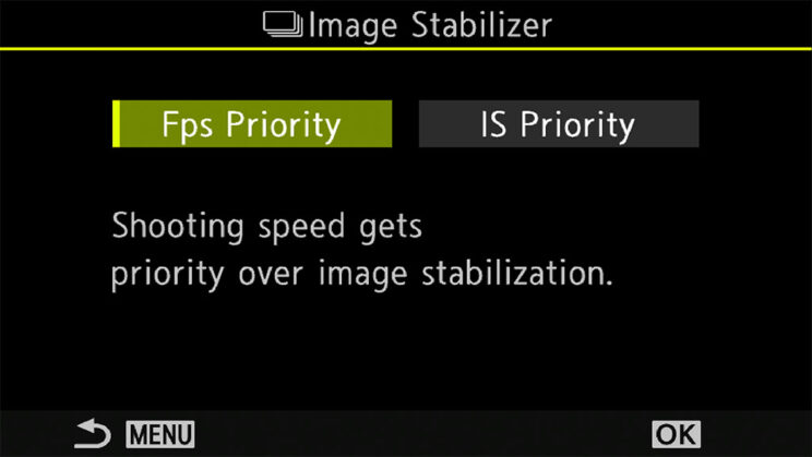 FPS and Target setting on the OM-1