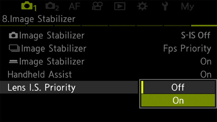 Lens I.S. setting on the OM-1