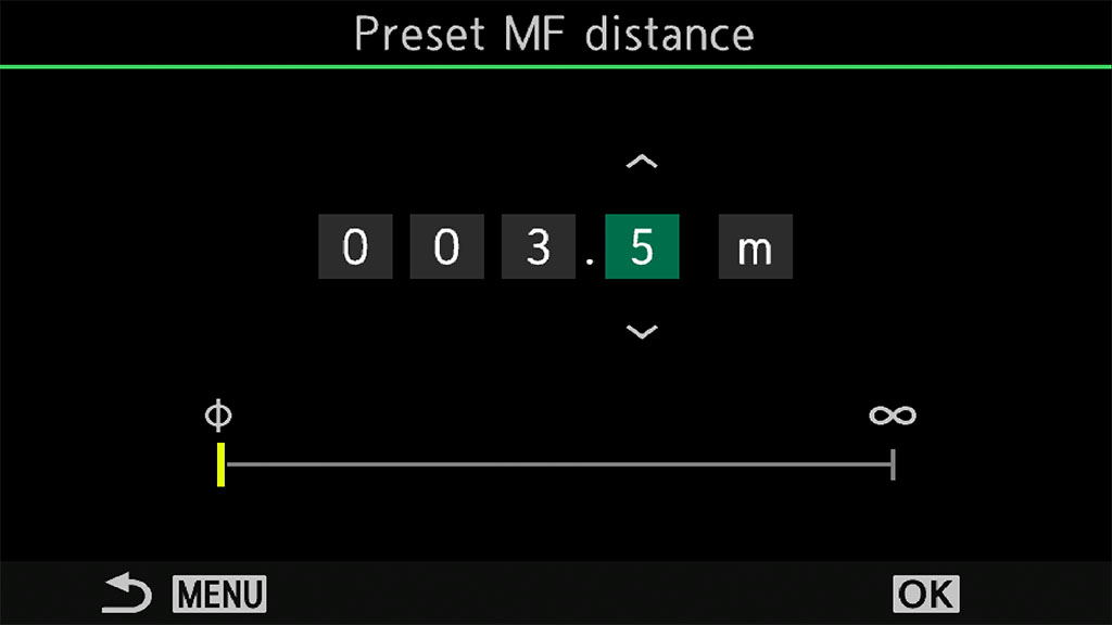 Preset MF Distance setting on the OM-1