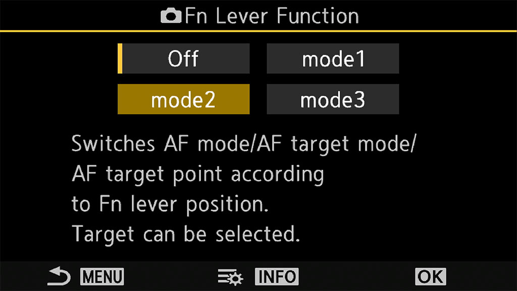 Fn Lever setting on the OM-1