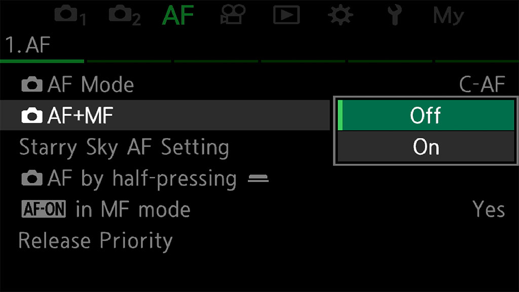 AF+MF setting on the OM-1