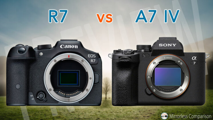 Canon R7 next to the Sony A7 IV