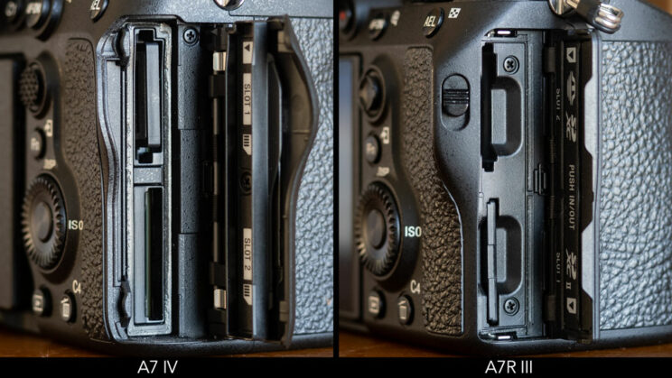 Card slots on the A7 IV and A7R III