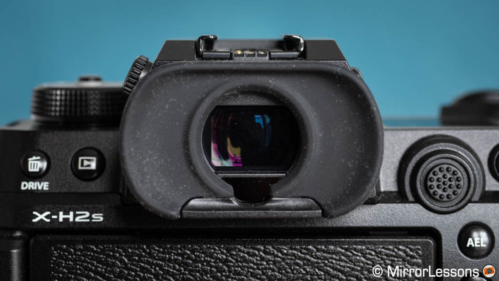 Viewfinder of the Fuji X-H2S