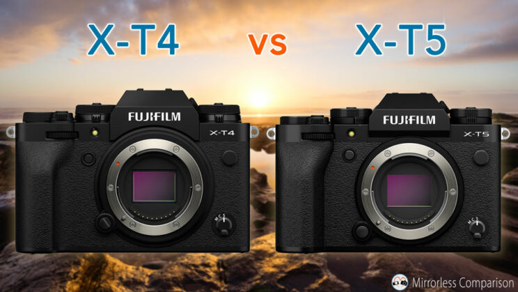 Fujifilm X-T4 and X-T5 side by side