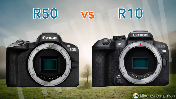 Canon R50 and R10 side by side
