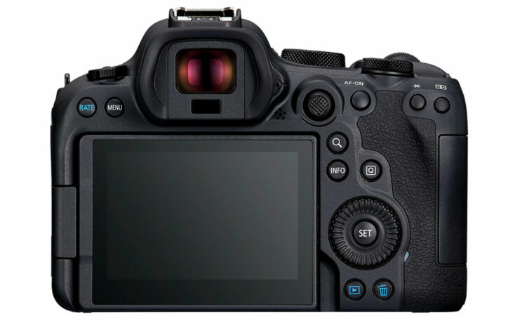Canon EOS R6 II, rear view