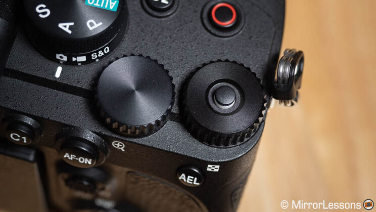 Top dials on the Sony A7 IV