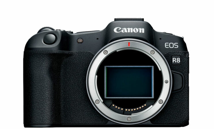 Canon EOS R8, front view