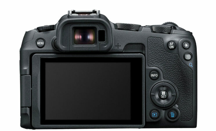 Canon R8, rear view