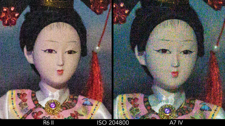 Side by side crop showing the quality at ISO 204800.