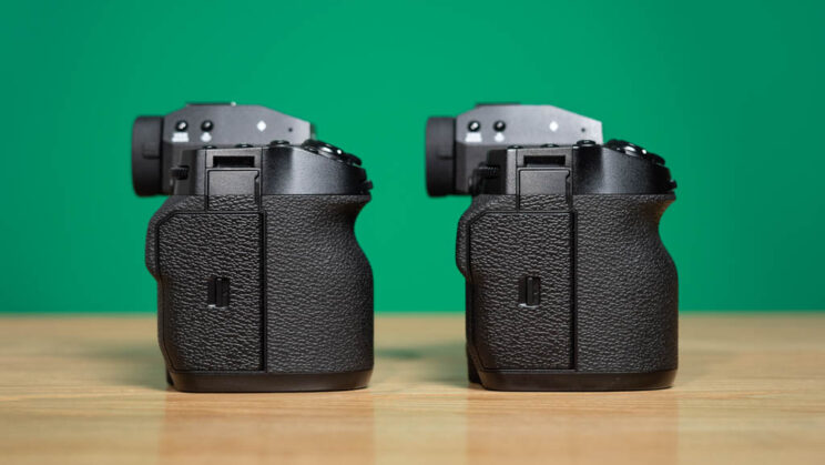 Fujifilm X-H2 and X-H2S side by side, side view