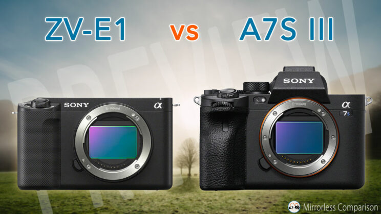 Sony ZV-E1 next to the A7S III