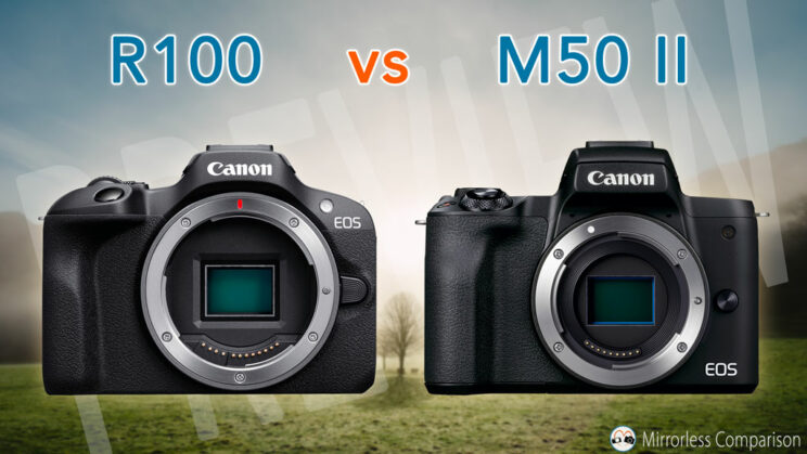 Canon R100 and M50 mark II side by side