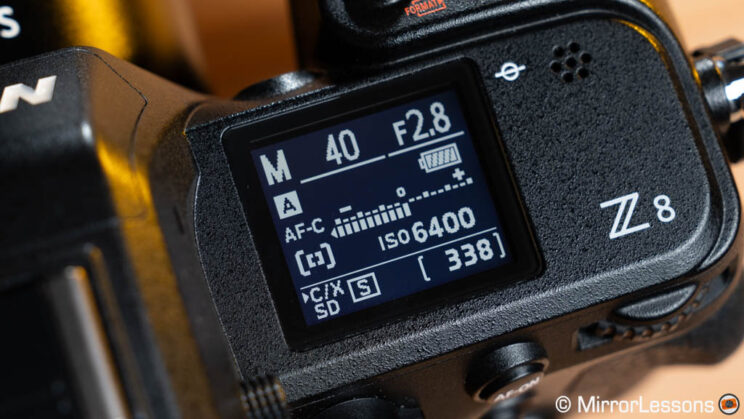 Top LCD monitor on the Nikon Z8