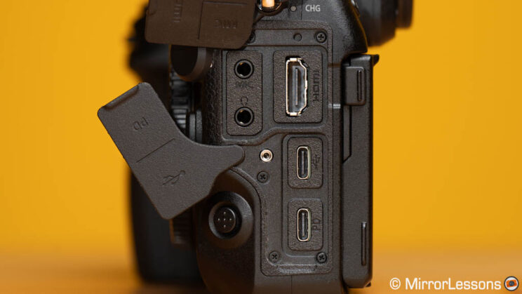Connection ports on the Nikon Z8