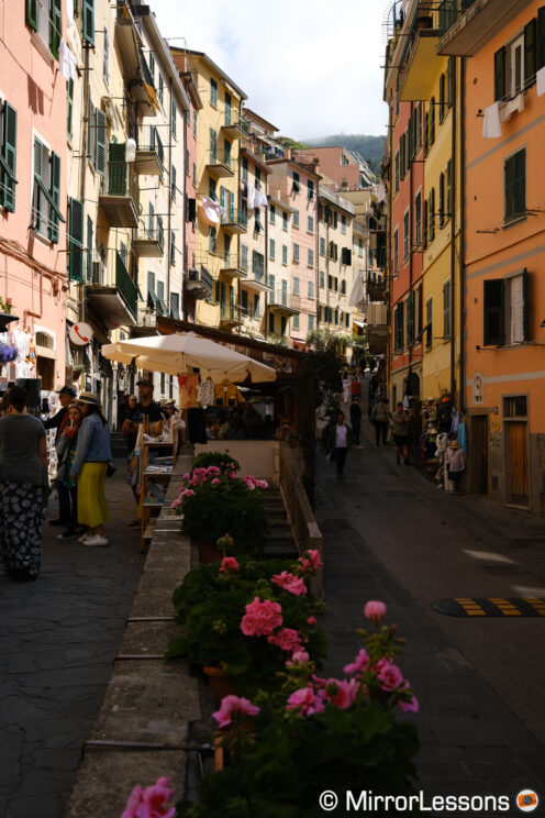 Busy street in the Cinque Terre, Italy