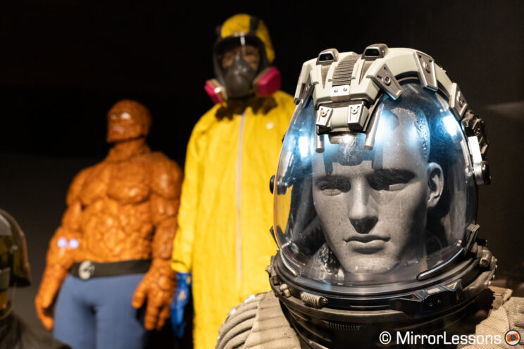 Close-up on The Martian costume in the cinema museum in Lyon, France.