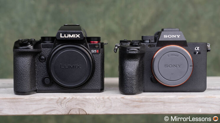 Panasonic S5 II and Sony A7 IV side by side