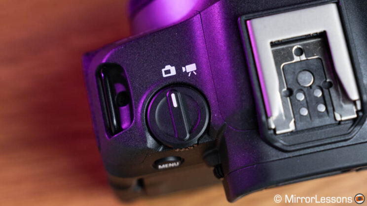 Photo/Video switch on the Canon R8