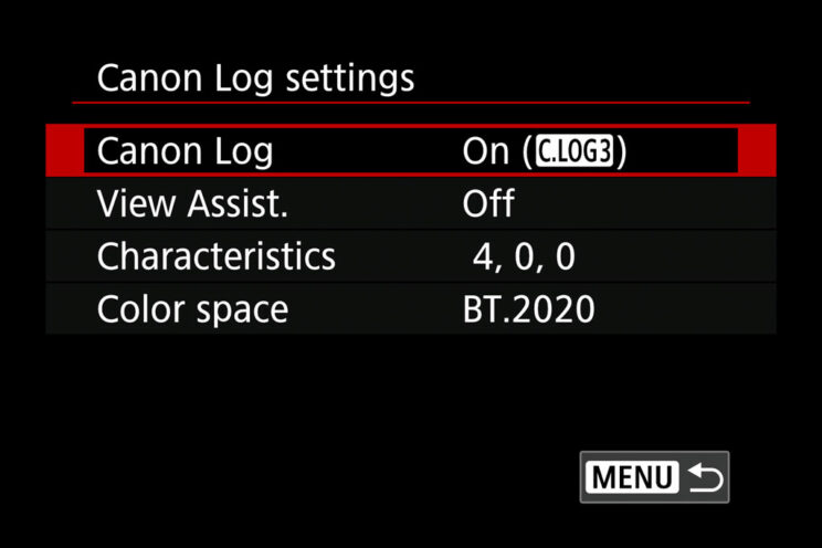 Canon Log3 setting