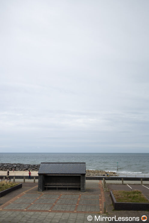 seafront on a costal town with cloudy sky