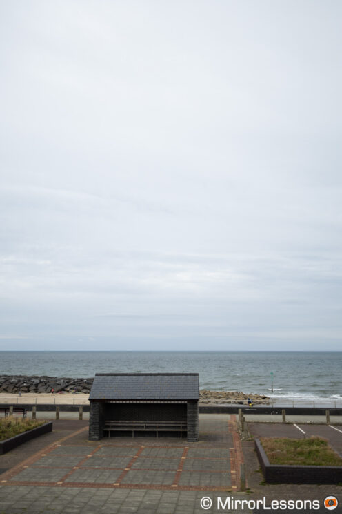 seafront on a costal town with cloudy sky