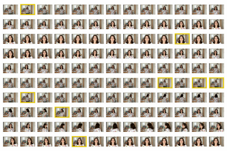 Thumbnails illustrating the autofocus sequence and the amount of images in focus for the R6.