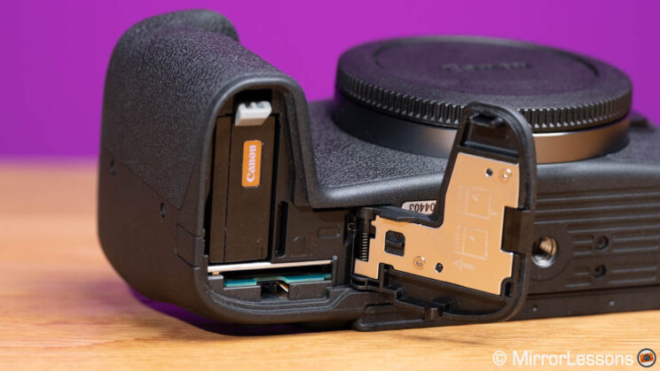 Card slot on the Canon EOS RP