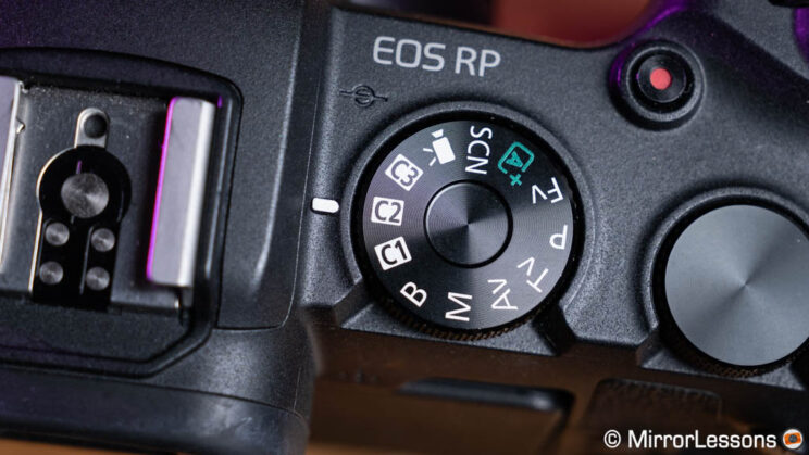 Main shooting mode dial on the RP