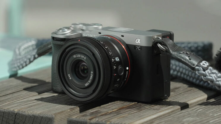 Sony A7C II with kit lens and strap.