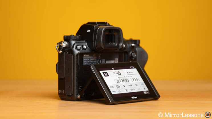 Nikon Z7 II with LCD screen titled up